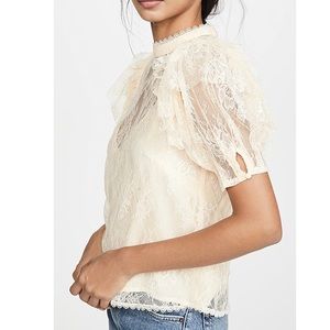NWT Free People Secret Admirer Lace Top Size XSmall OB1026814